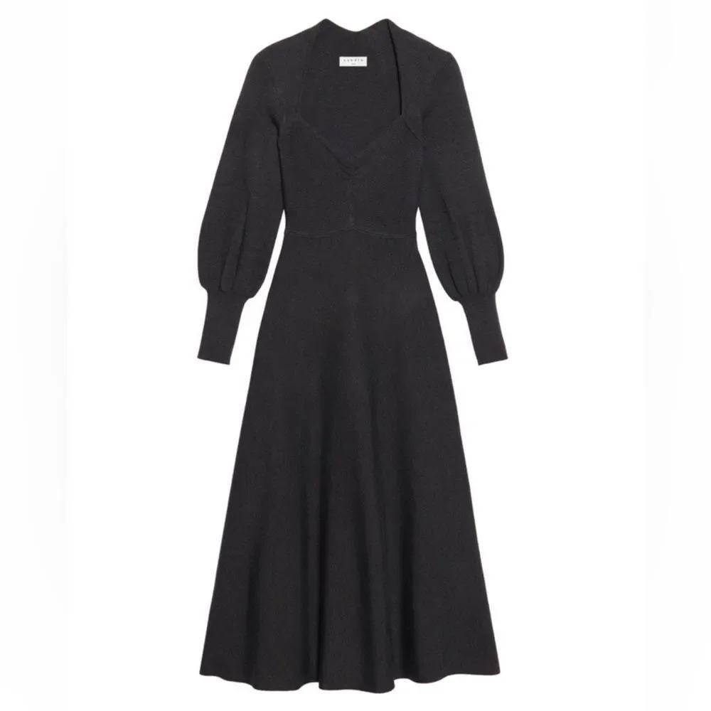 Sandro Women's Black Henriette Knit Midi Dress
